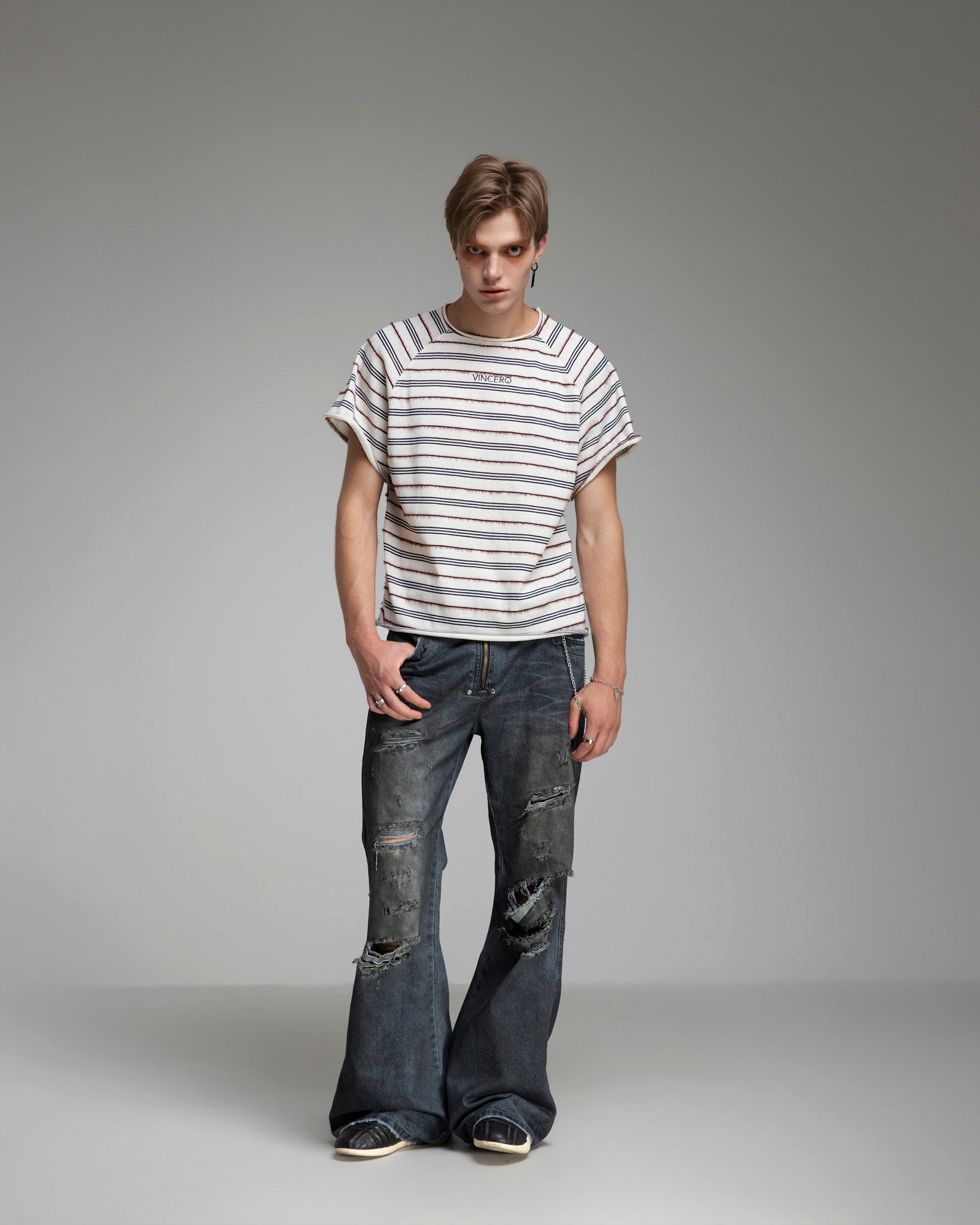 Core Zip Flared Pants - Rock Blue