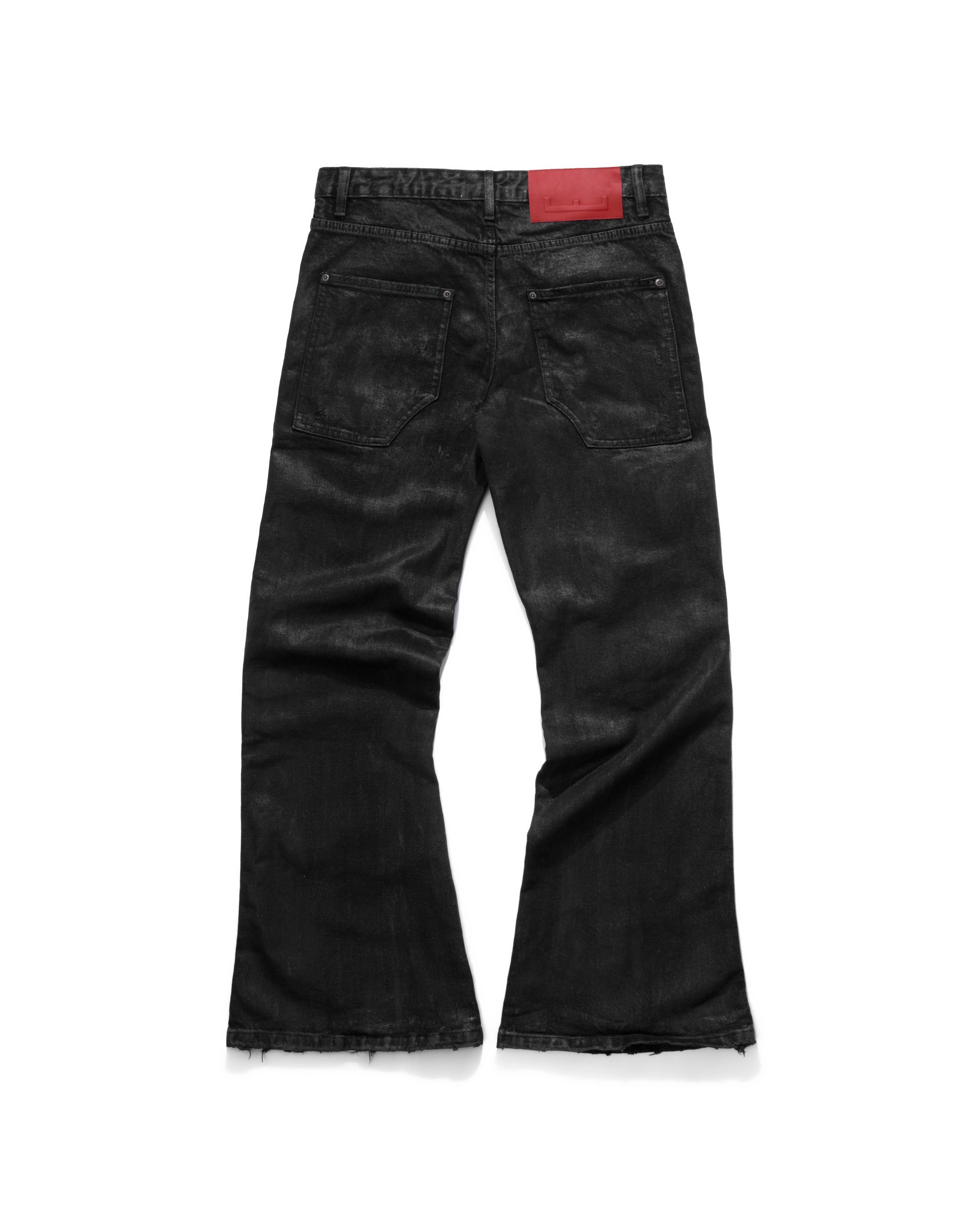 Core Zip Flared Pants - Coated Black