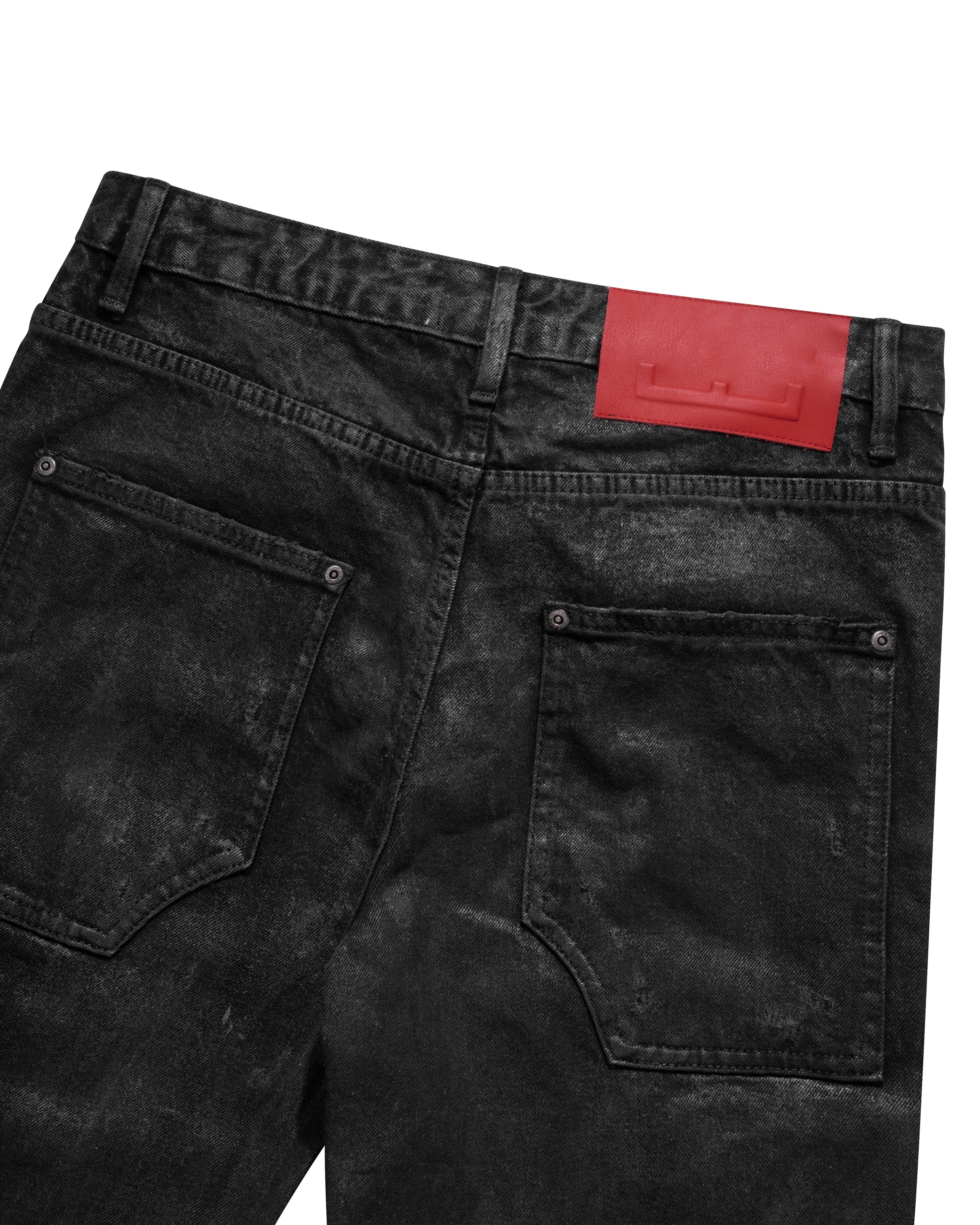 Core Zip Flared Pants - Coated Black