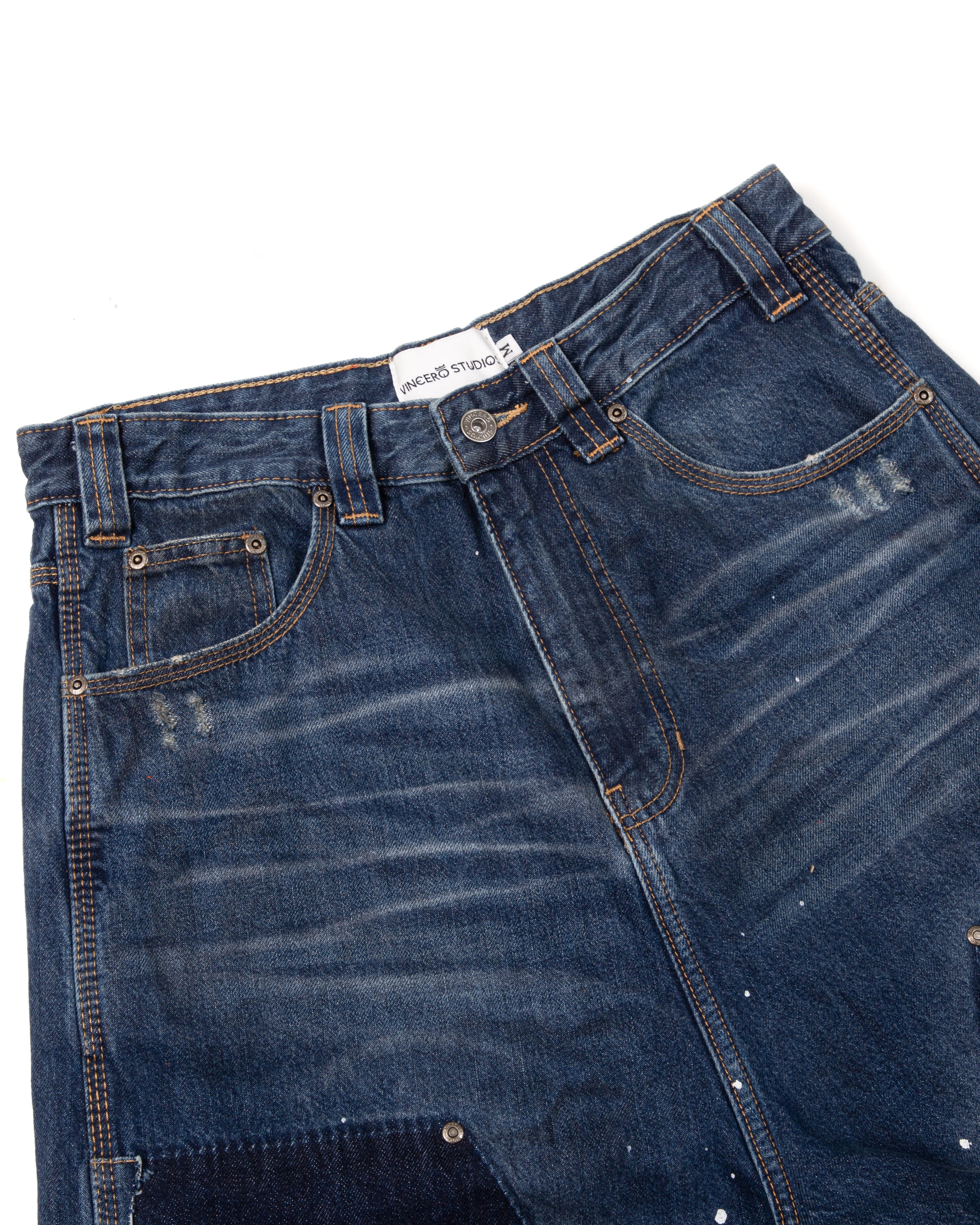 BOLD KNEE JEANS - BLUE