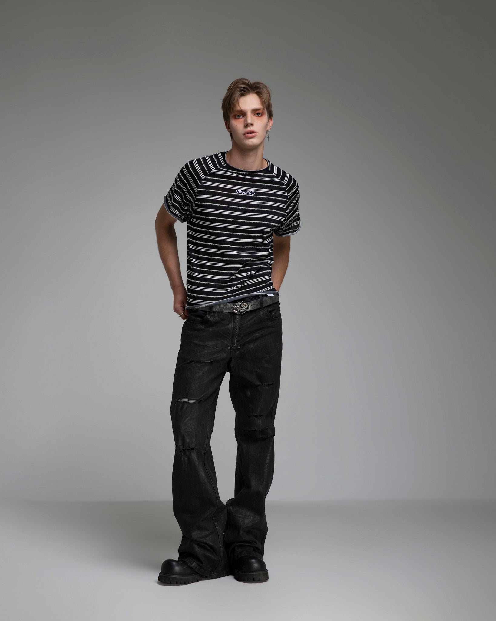 Core Zip Flared Pants - Coated Black