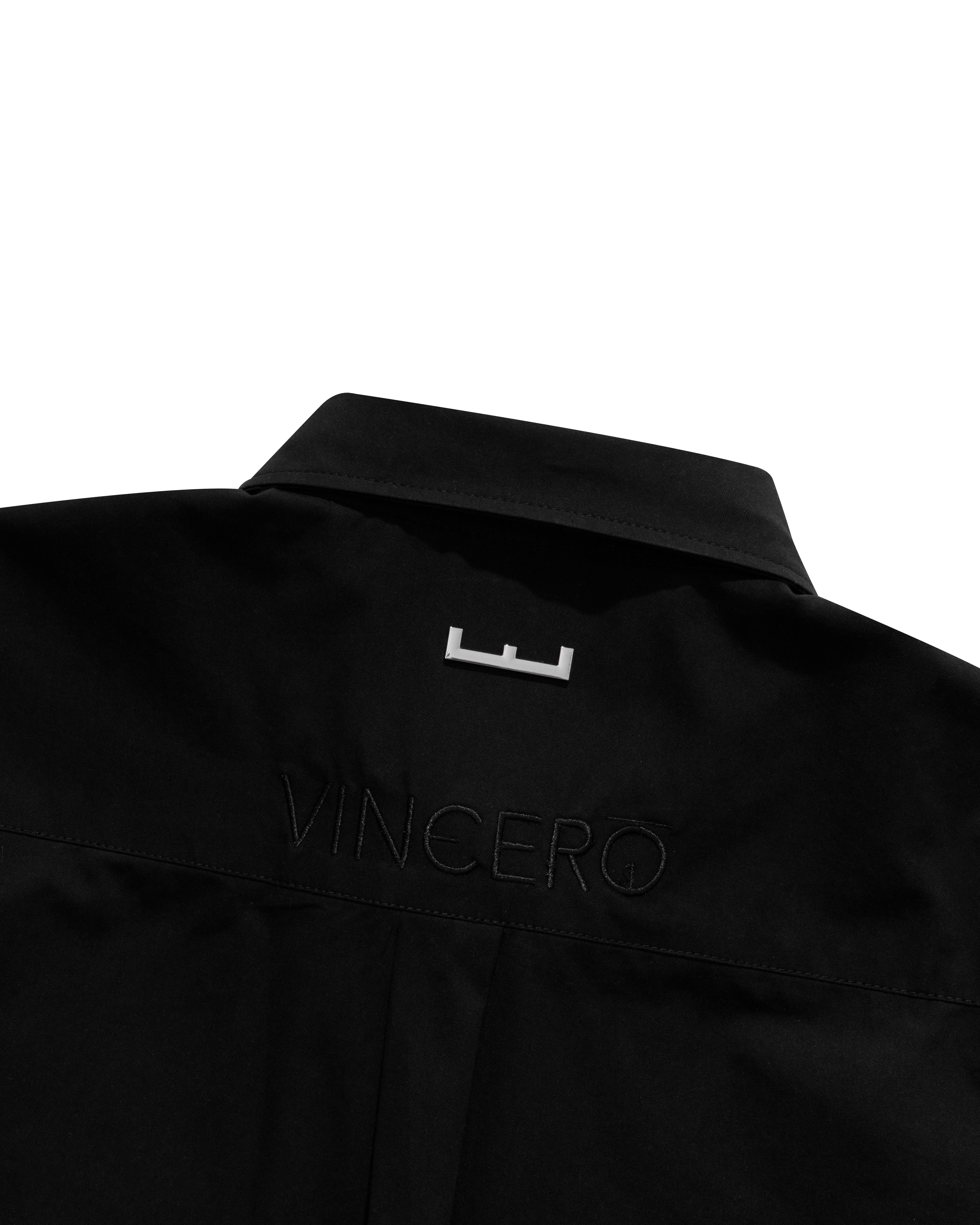 Leather Logo Shirt - Black