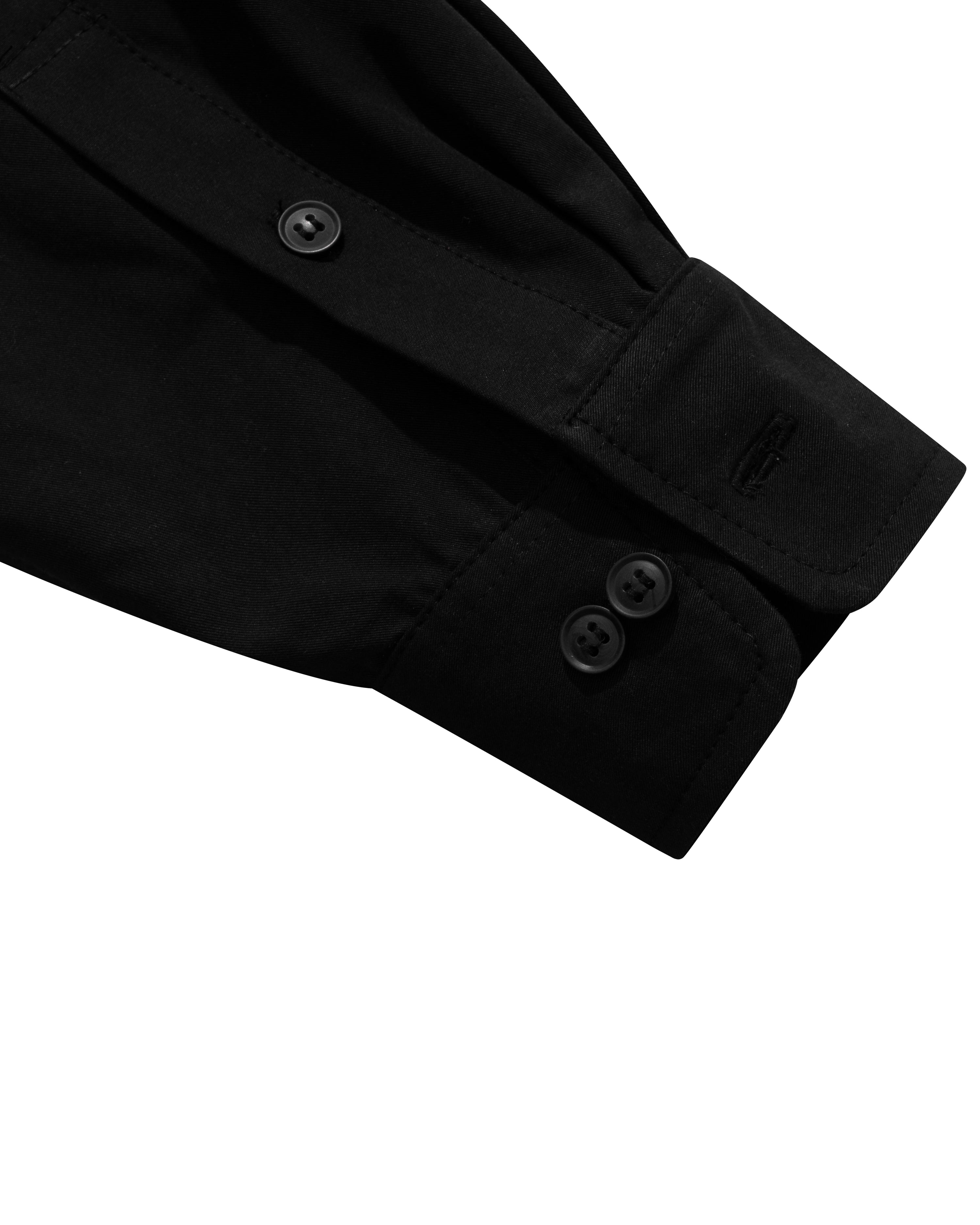Leather Logo Shirt - Black