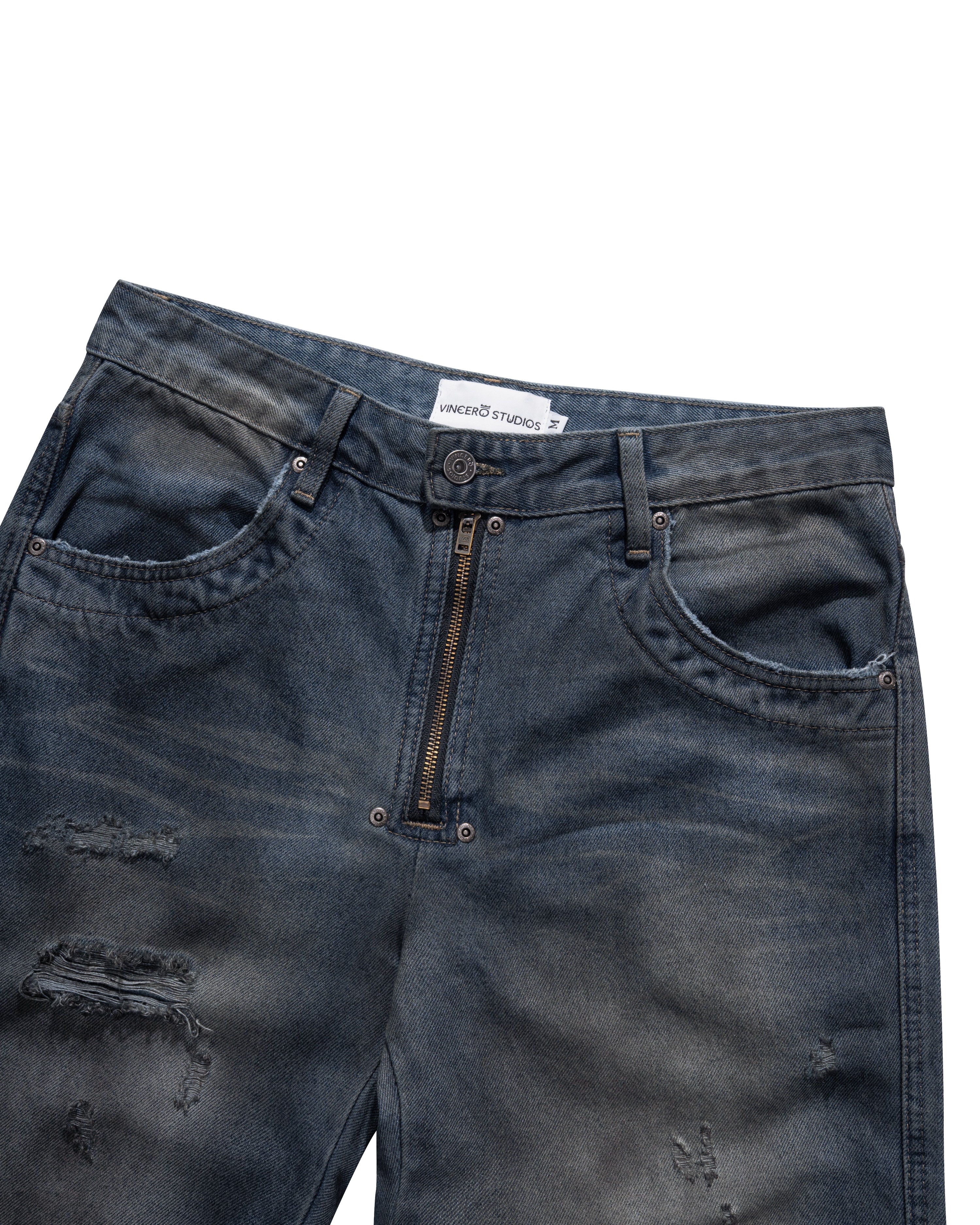 Core Zip Flared Pants - Rock Blue