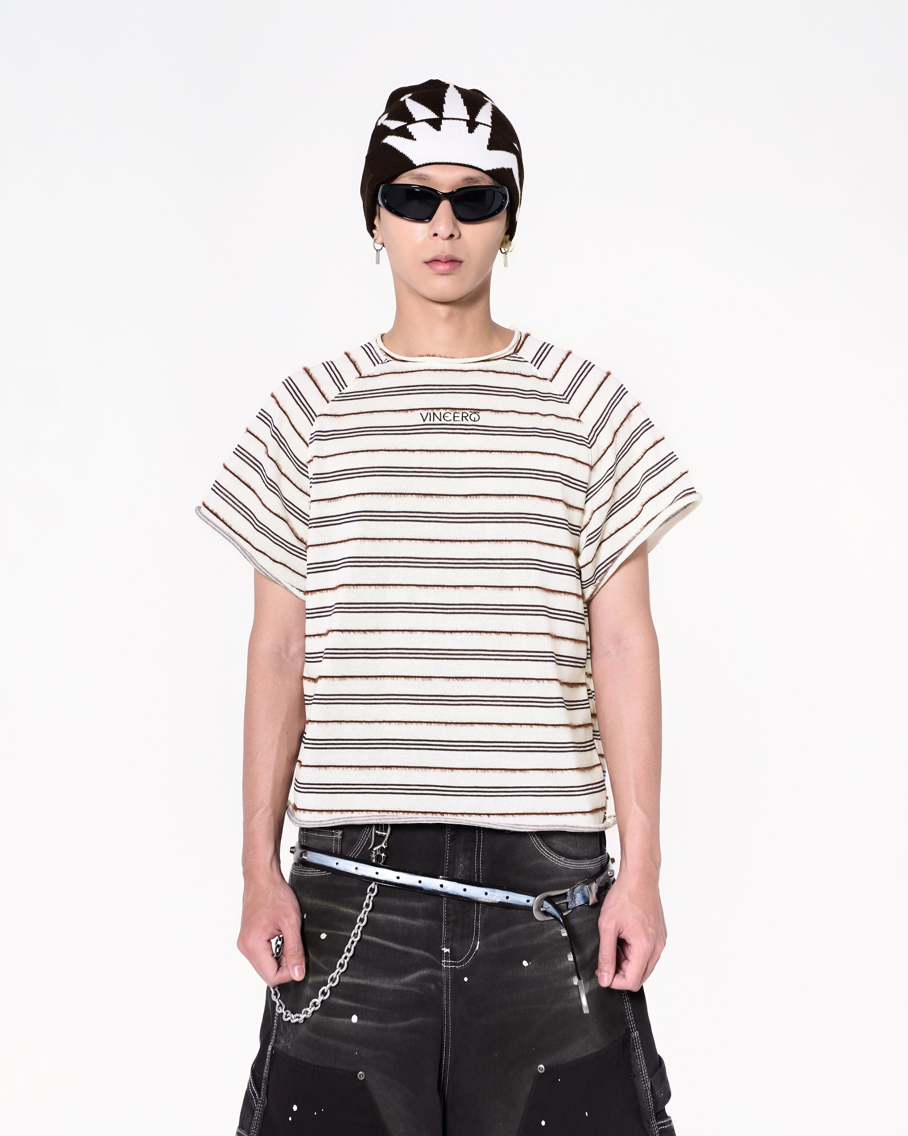 Stripes Raglan Tee - White