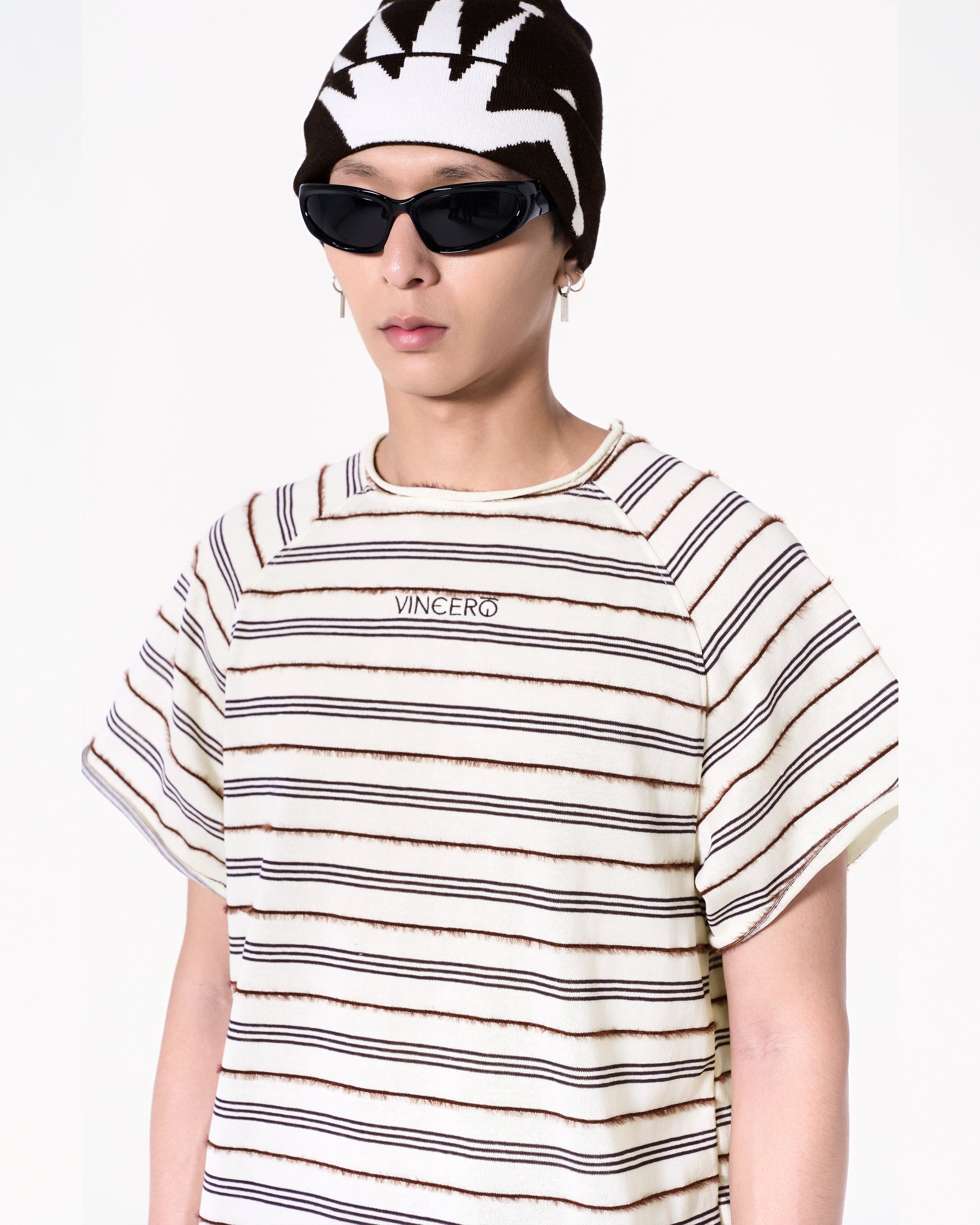 Stripes Raglan Tee - White