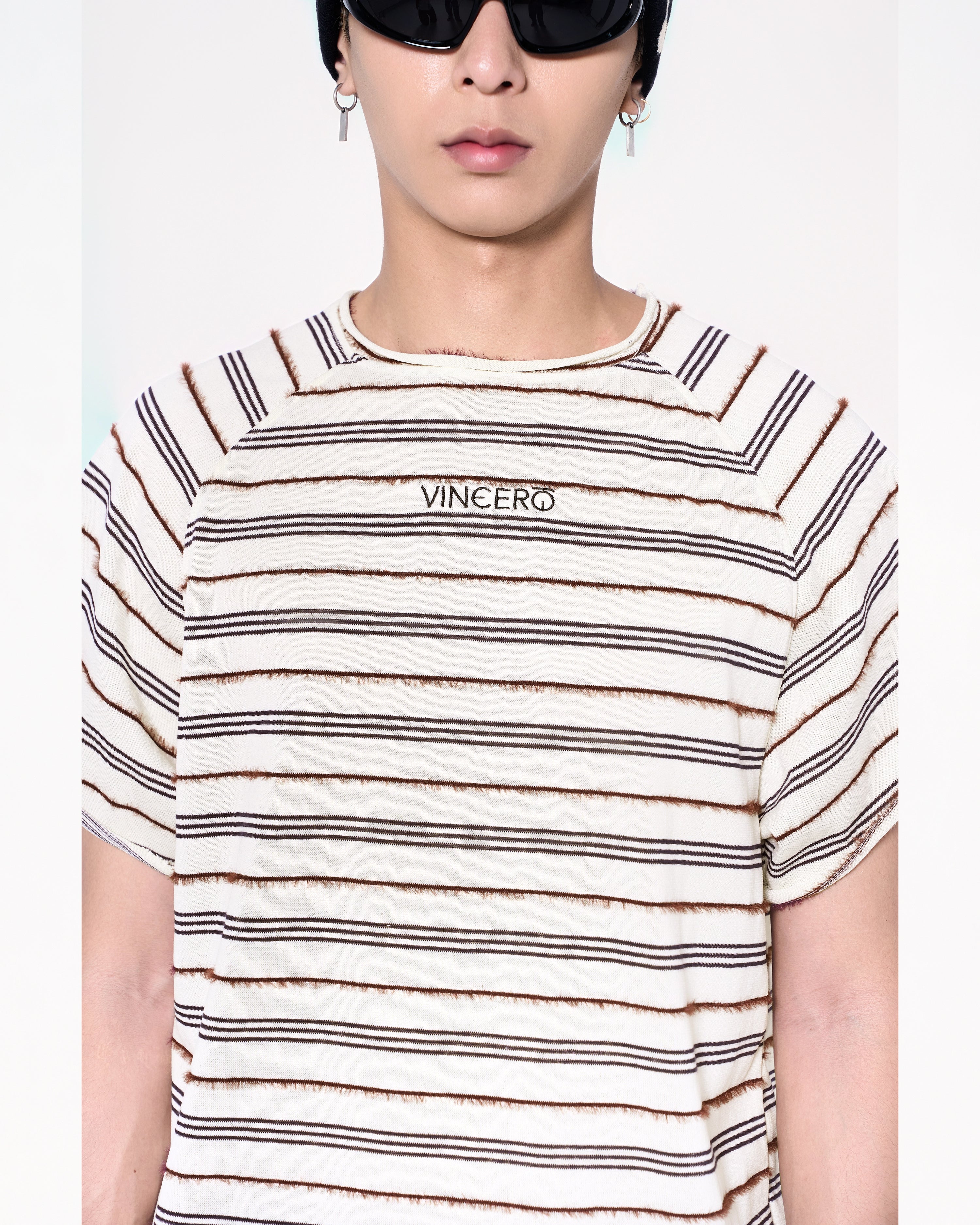 Stripes Raglan Tee - White